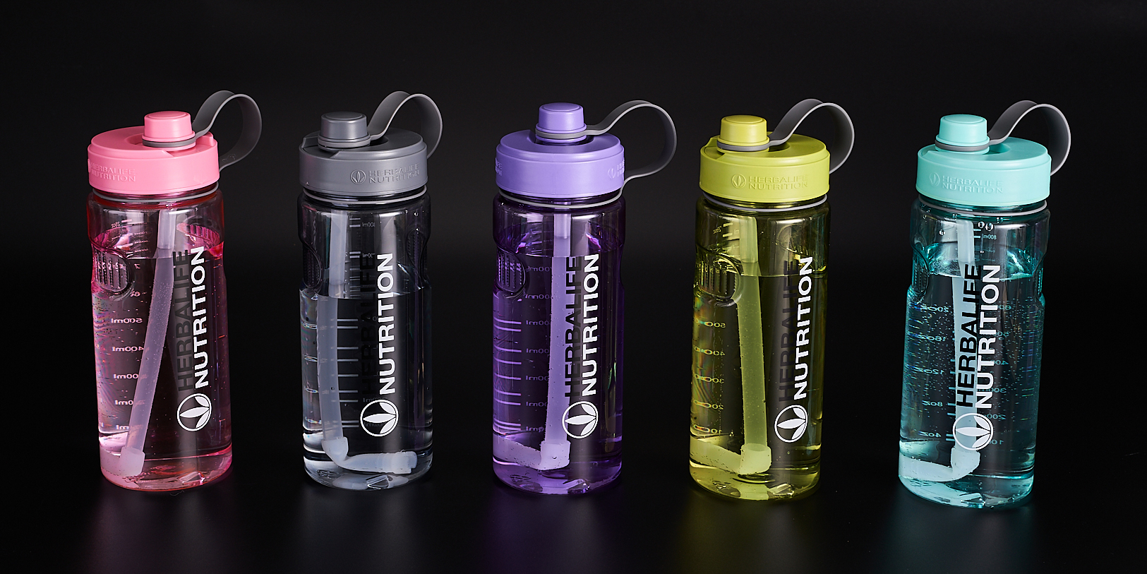 1L Herbalife double lid sport water bottle with straw and tea filter